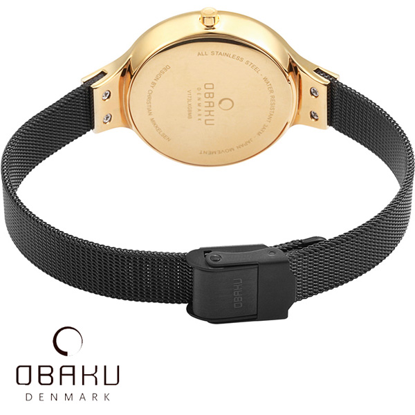 OBAKU 星光眷戀米蘭時尚腕錶-V173LXGBMB/33mm