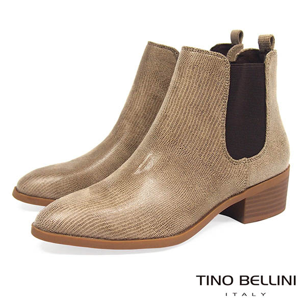 Tino Bellini 英式經典時髦切爾西靴_駝