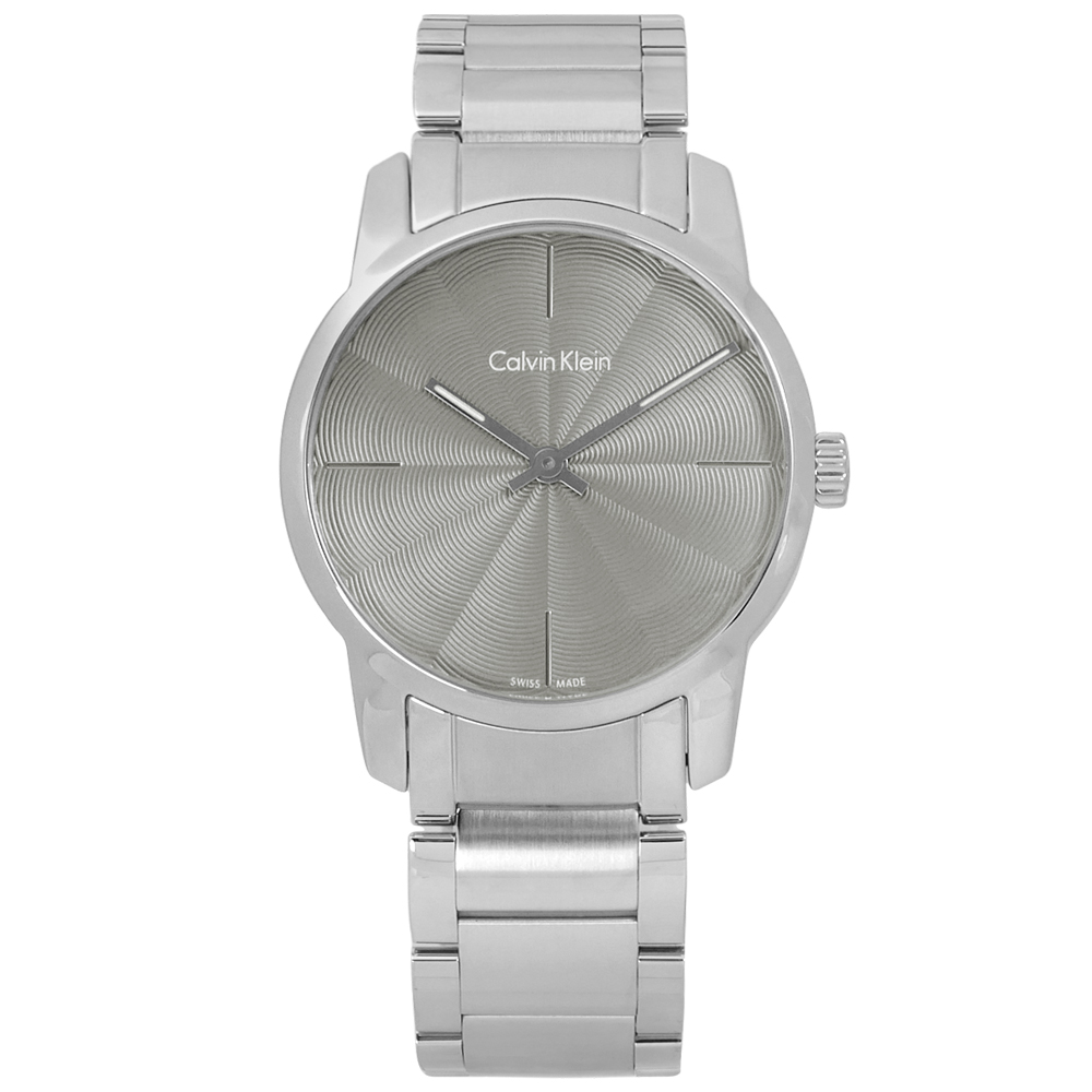 CK 歐式簡約美學水波紋不鏽鋼手錶-  灰色/31mm