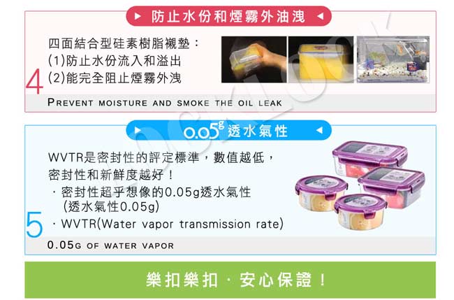 樂扣樂扣 0.05g長型分隔保鮮盒1.4L(快)