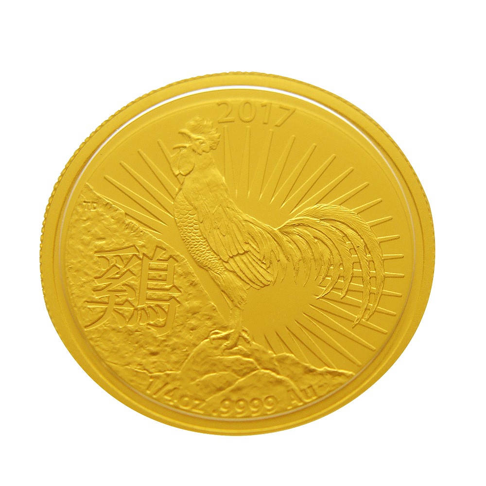 澳洲皇家生肖紀念幣-2017雞年生肖金幣(1/4盎司)