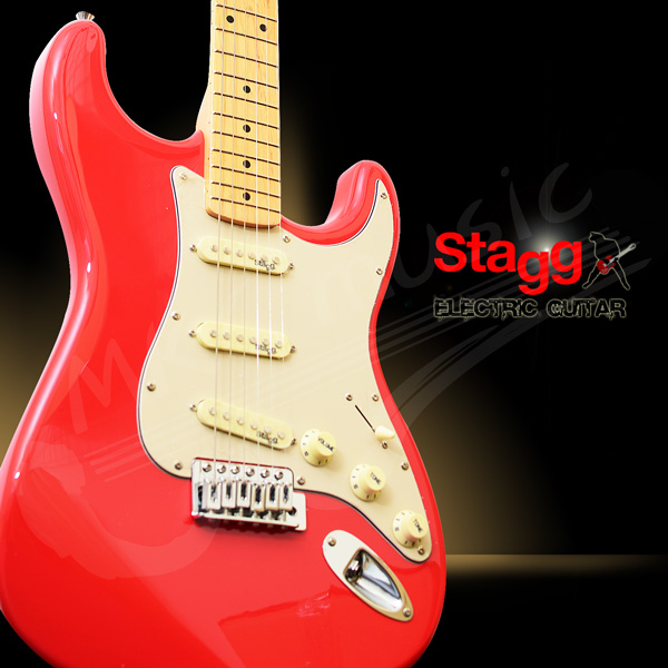 STAGG 比利時大廠 標準3單拾音器 電吉他(SES-50M-FRD火紅色)