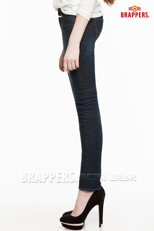BRAPPERS 女款 新美腳Royal系列-彈性窄管褲-水洗藍