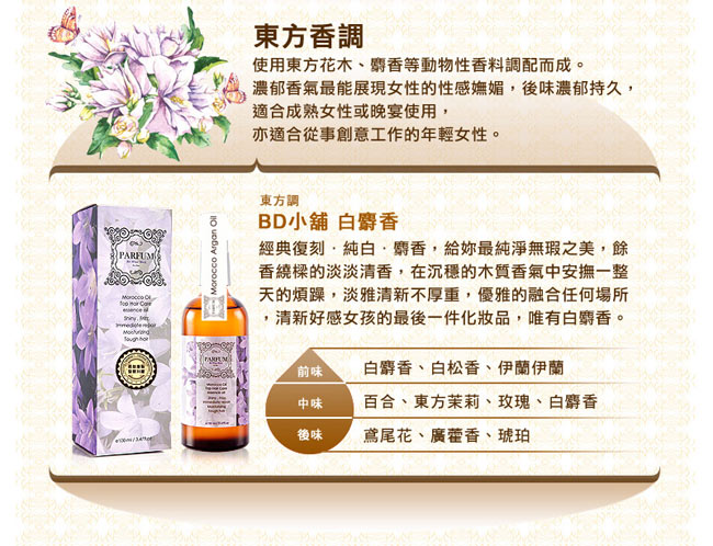 Parfum巴黎帕芬 胜月太摩洛哥堅果油經典香水典藏組