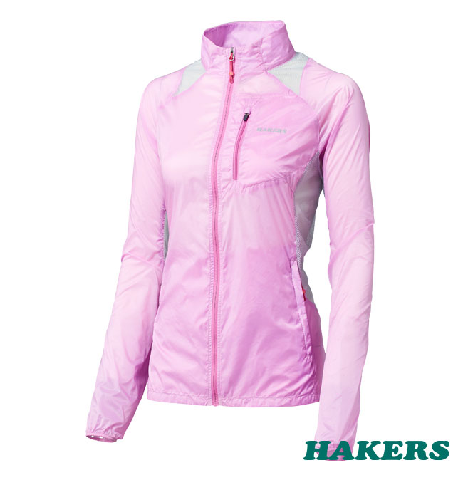 【HAKERS 哈克士】女-超輕量防風外套(粉紅紫)