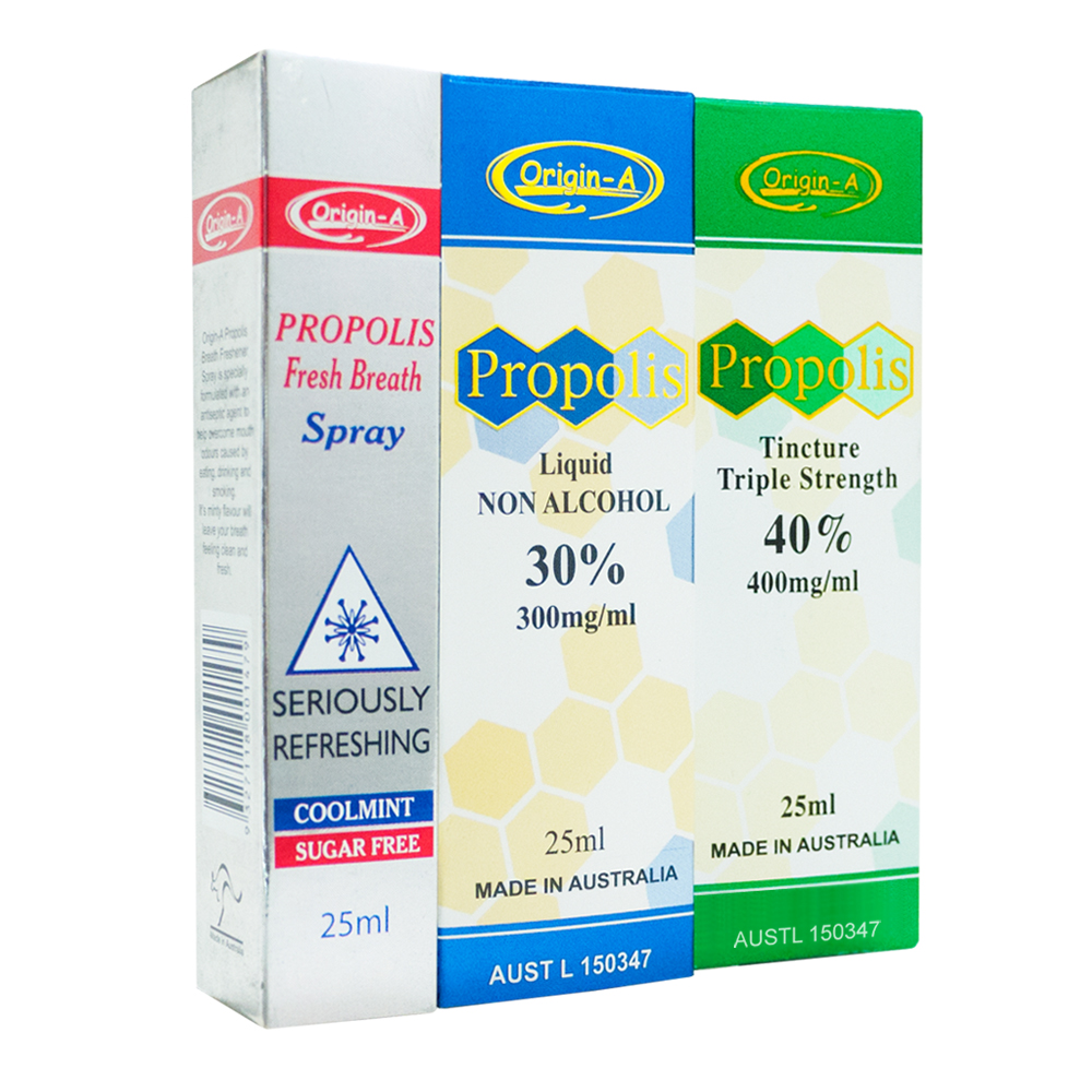 澳洲Origin-A 蜂膠液養生組合(30%蜂膠液+40%蜂膠液+蜂膠噴喉劑)