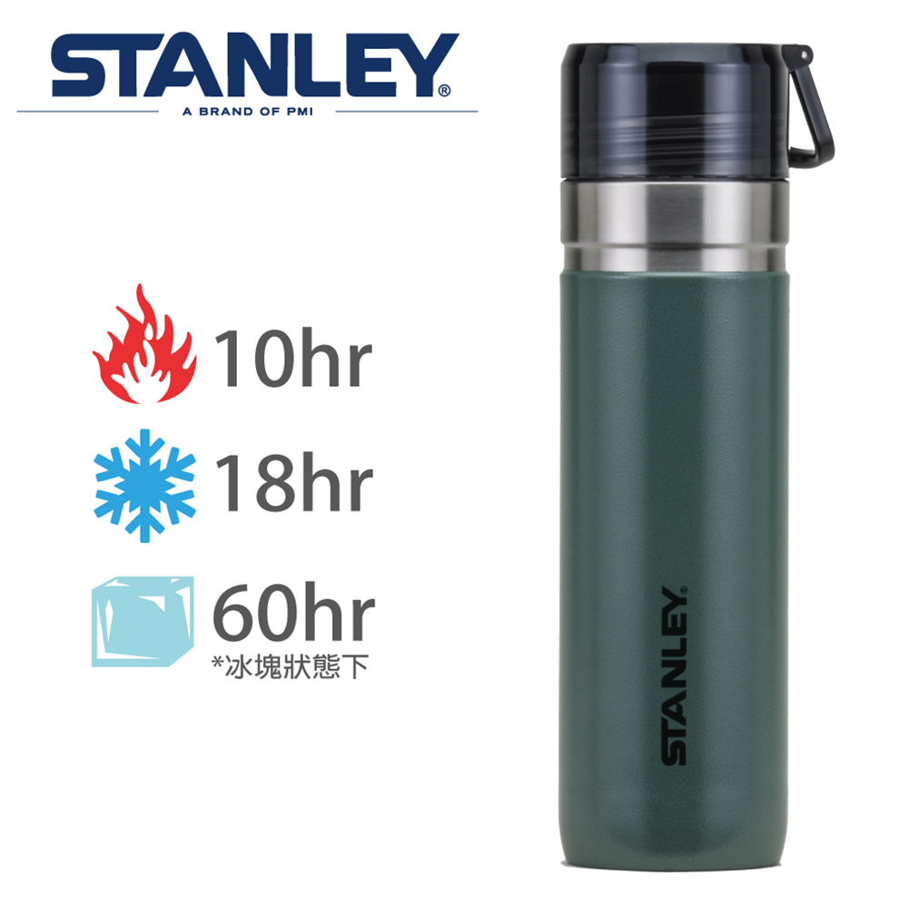 【Stanley】GO 系列提環隨行保溫瓶1L-錘紋綠