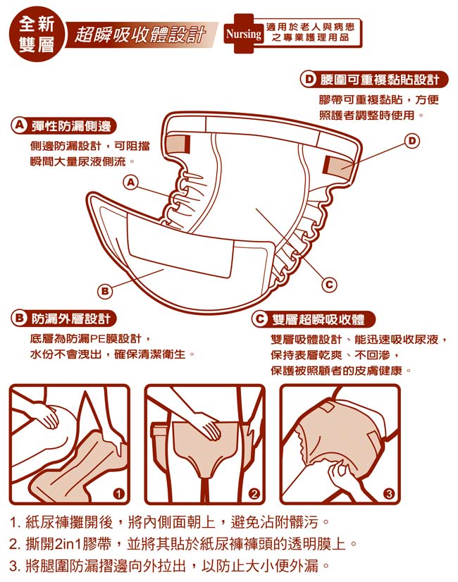 康乃馨 成人紙尿褲L號16片x6包/箱