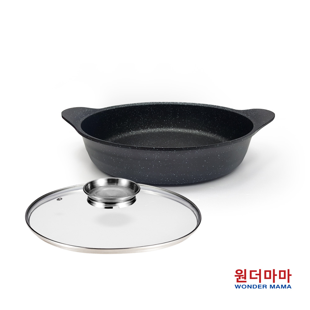韓國WonderMama銀河黑鈦晶酒滴料理鍋32cm(附蓋)