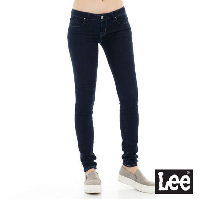 Lee 牛仔褲 402 超低腰緊身窄管-女款-深藍