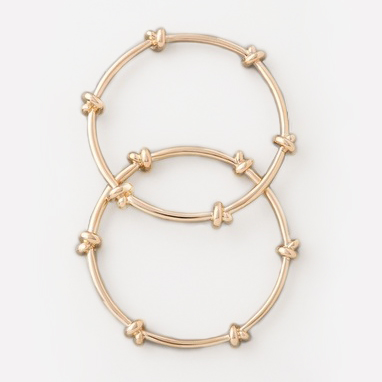 CC SKYE 好萊塢 巨星款 真愛情結 細緻雙圈 金色手環