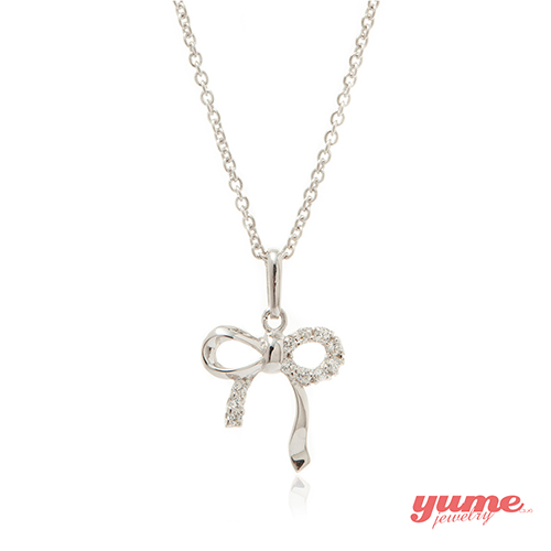 YUME K金飄逸蝴蝶結項鍊