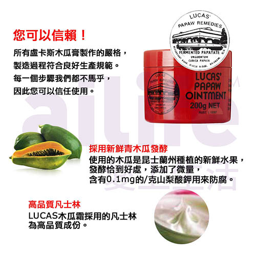 Lucas Papaw Ointment 澳洲木瓜霜 200g/瓶x3入