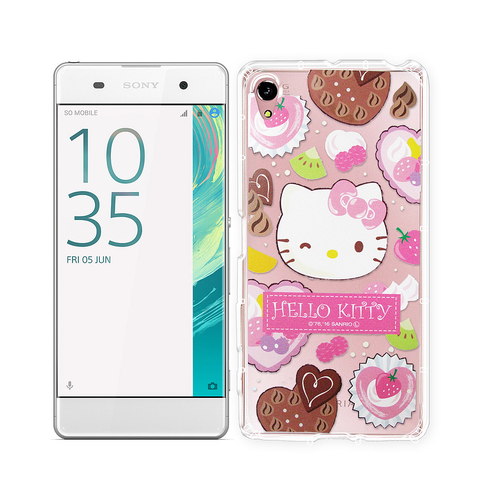 Hello Kitty 凱蒂貓 SONY Xperia X 透明空壓防震殼(甜食)