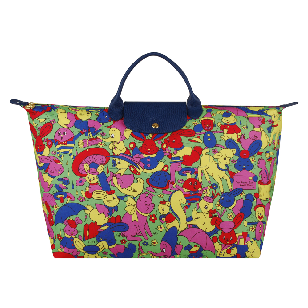 LONGCHAMP 聯名系列Jeremy Scott旅行袋(多彩藍)