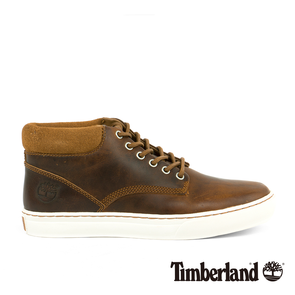 Timberland 男款咖啡色仿舊真皮休閒鞋