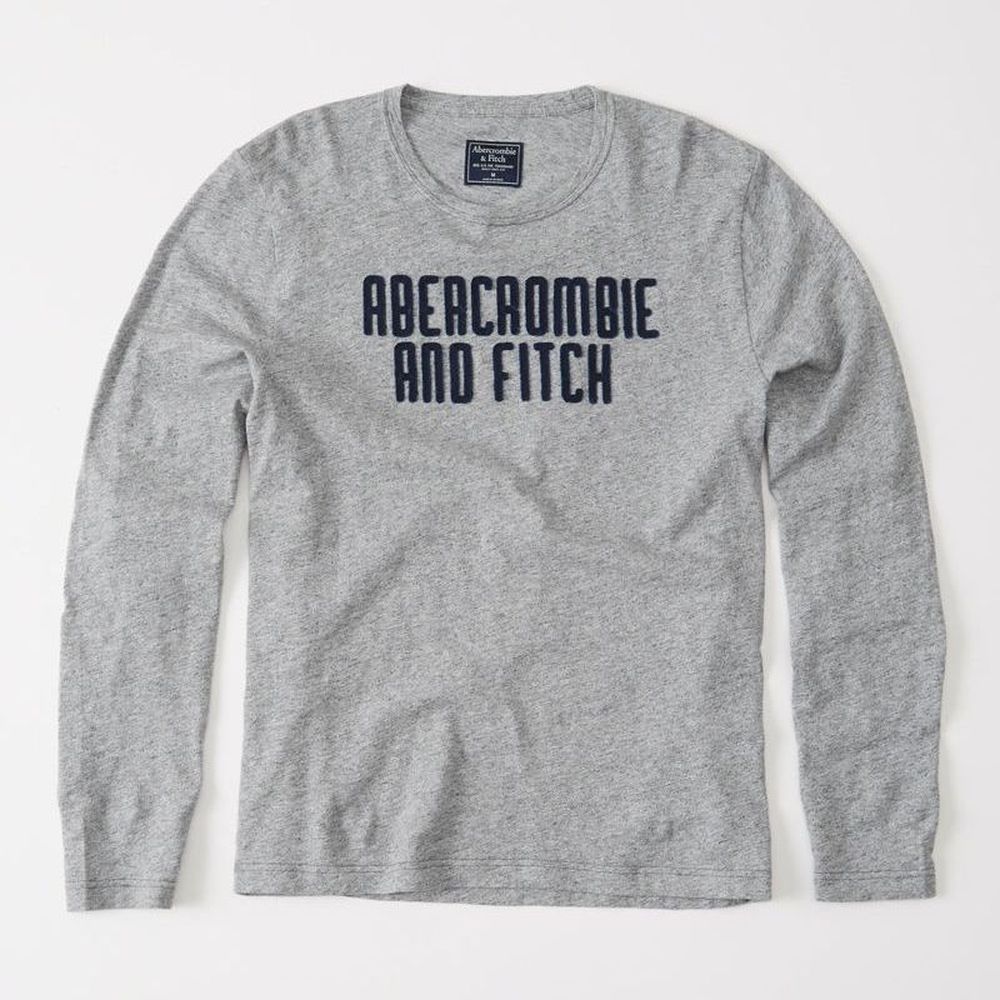 AF a&f Abercrombie & Fitch 長T 灰色 0086