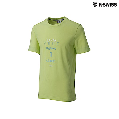 K-SWISS Round Neck T-Shirts印花短袖T恤-男-黃