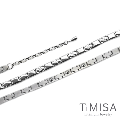 TiMISA 愛戀十字星-晶鑽版 純鈦鍺項鍊