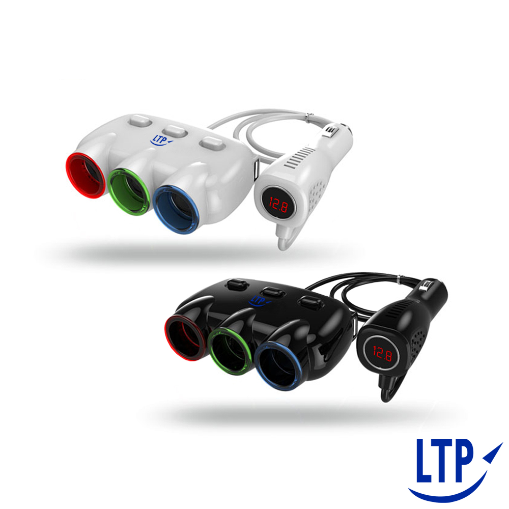 [快]LTP炫彩LED三孔開關式 2.1A+1A 雙USB電源擴充座