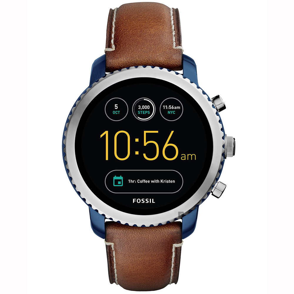 Fossil Q Explorist 系列觸控智能手錶-黑x咖啡/44mm