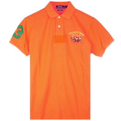 Ralph Lauren 彩色雙馬3號臂章POLO衫(橘)