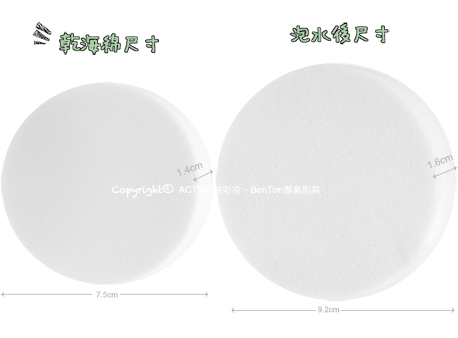 ACTS 維詩彩妝 高密度Q海綿 厚切圓形 2入
