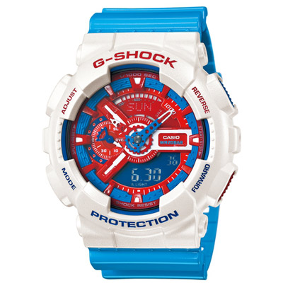 G-SHOCK 豪邁立體層次英雄運動錶(GA-110AC-7A)-美國隊長版/51.2mm