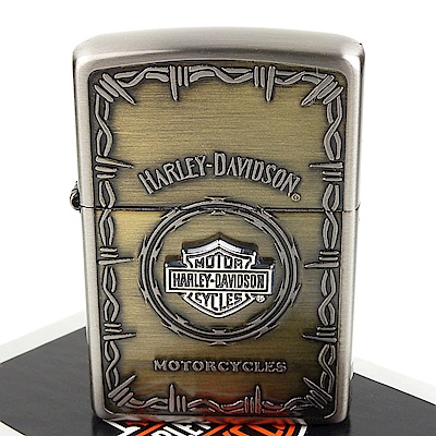 ZIPPO 日系~Harley-Davidson-哈雷-蝕刻立體金屬貼飾打火機