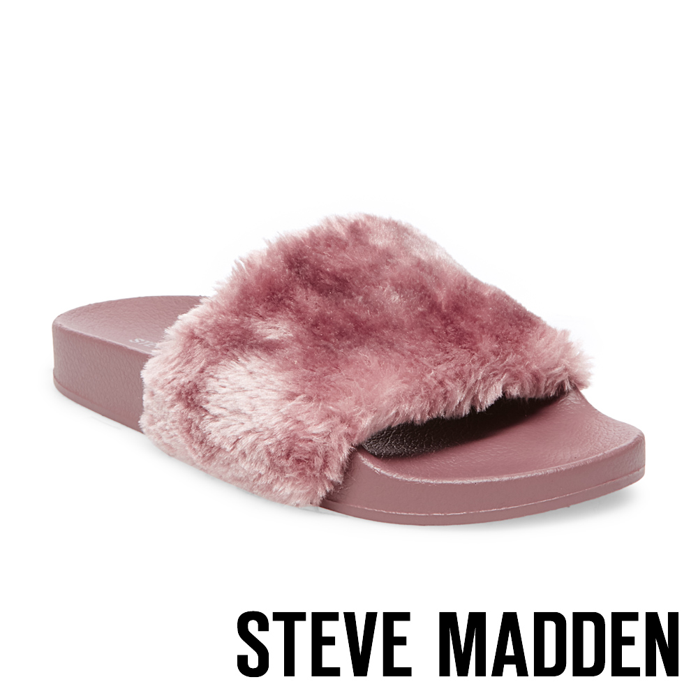 STEVE MADDEN-SOFTEY-MAUVE 毛絨一字拖-藕色