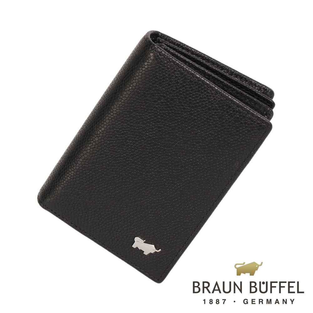 BRAUN BUFFEL - 巴迪系列蜥蜴紋名片夾 - 黑色