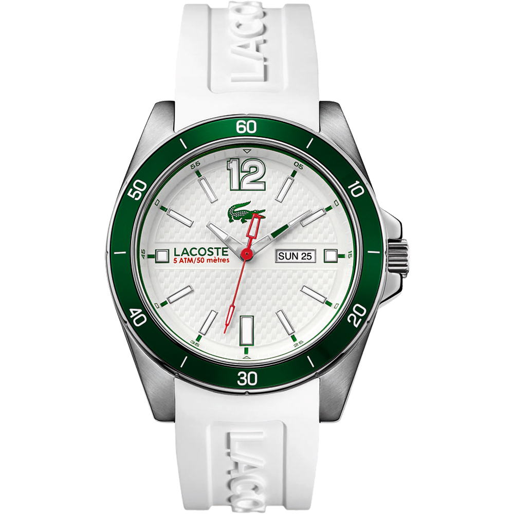 Lacoste Seattle 新潮流運動時尚腕錶-白x綠/44mm