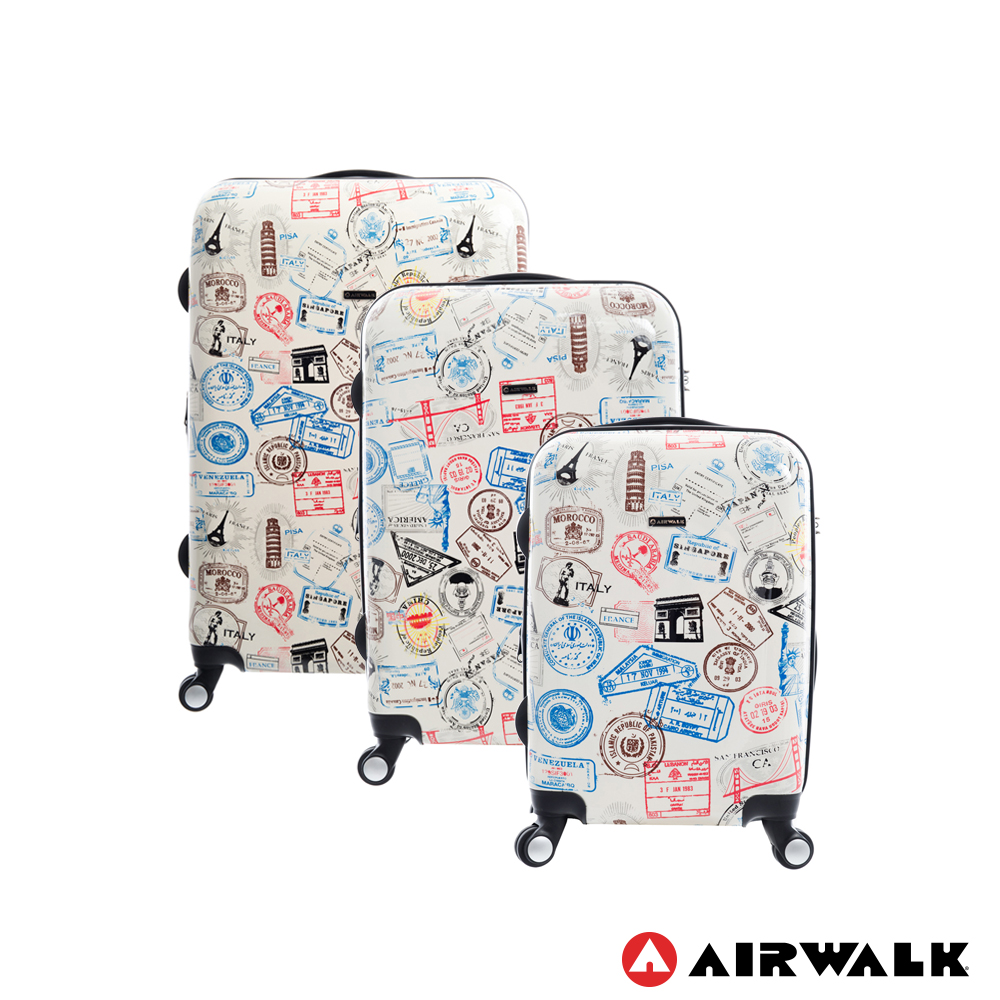 AIRWALK  - 精彩歷程 環郵世界行李箱20+24+28吋 三箱組(各地米白)