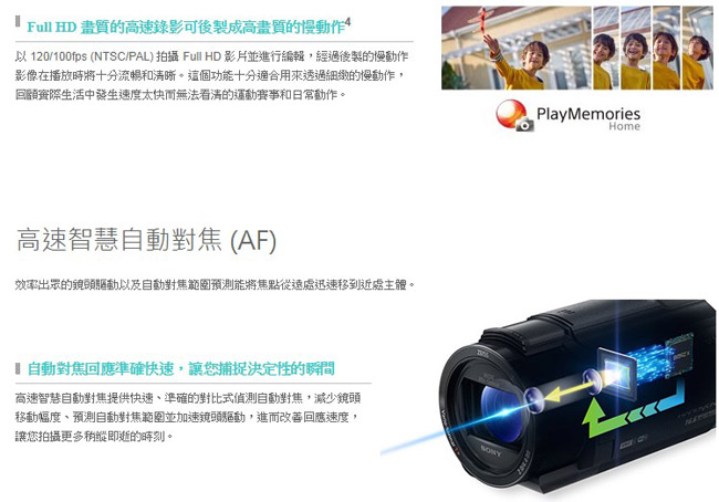 SONY 4K數位攝影機FDR-AXP55 (公司貨)