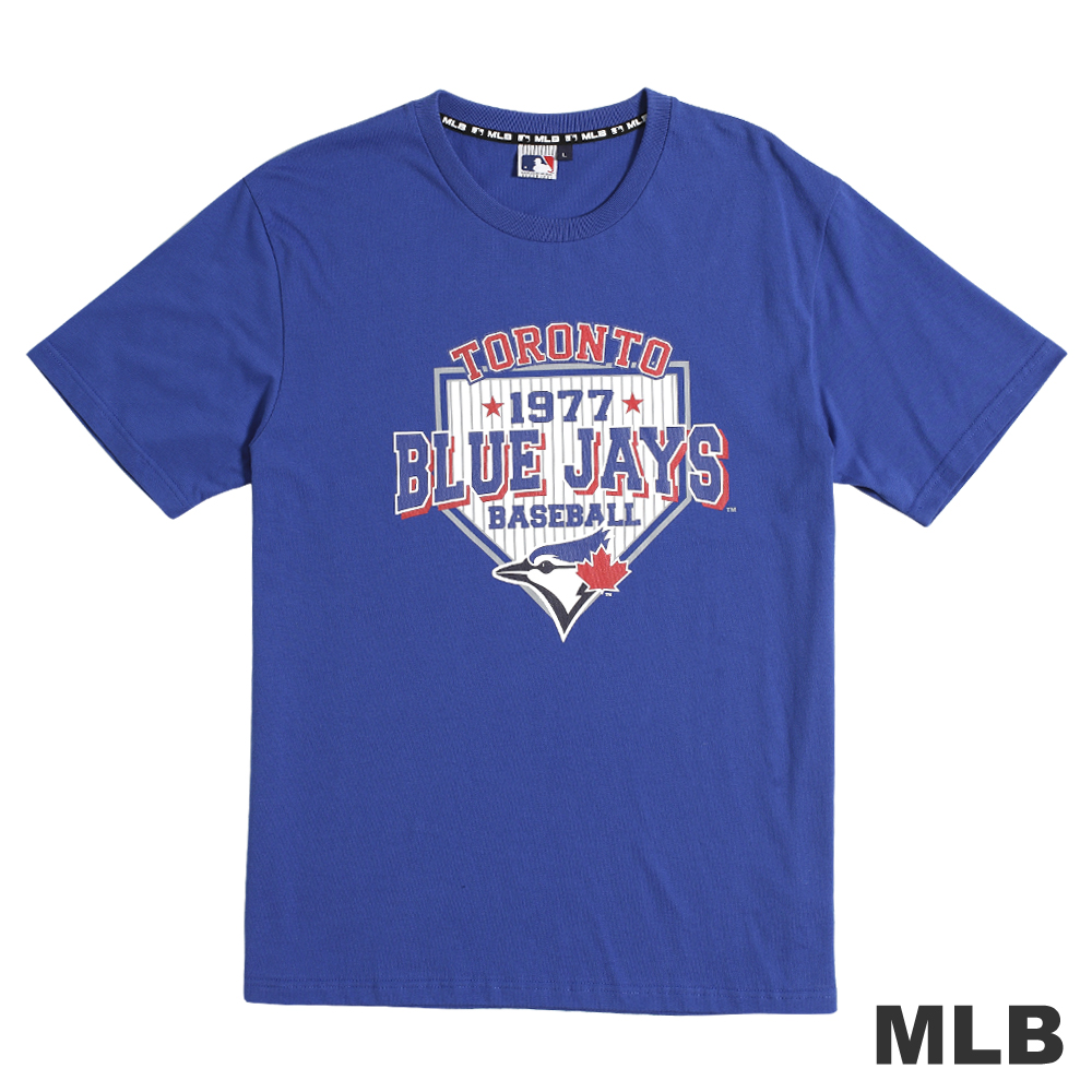 MLB-多倫多藍鳥隊本壘板造型印花T恤-藍(男)