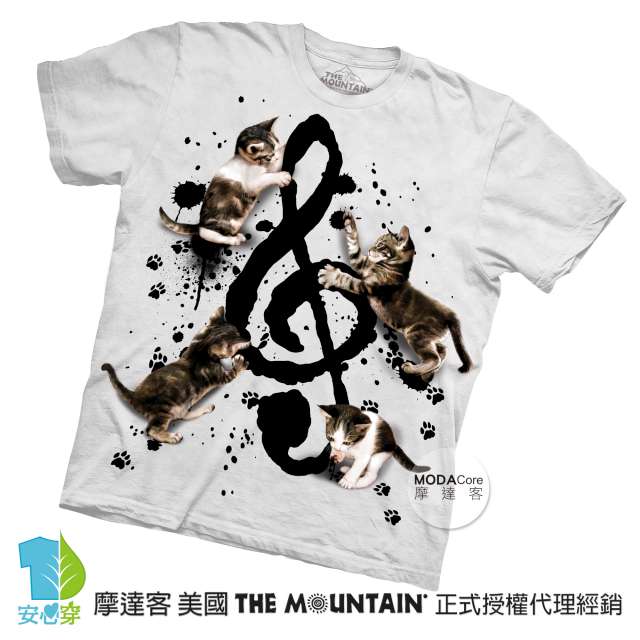 摩達客 美國進口The Mountain 貓與音符 短袖T恤