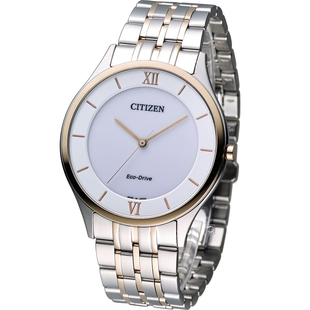 CITIZEN Eco-Drive 時尚菁英腕錶(AR0074-51A)-銀x雙色版/40mm