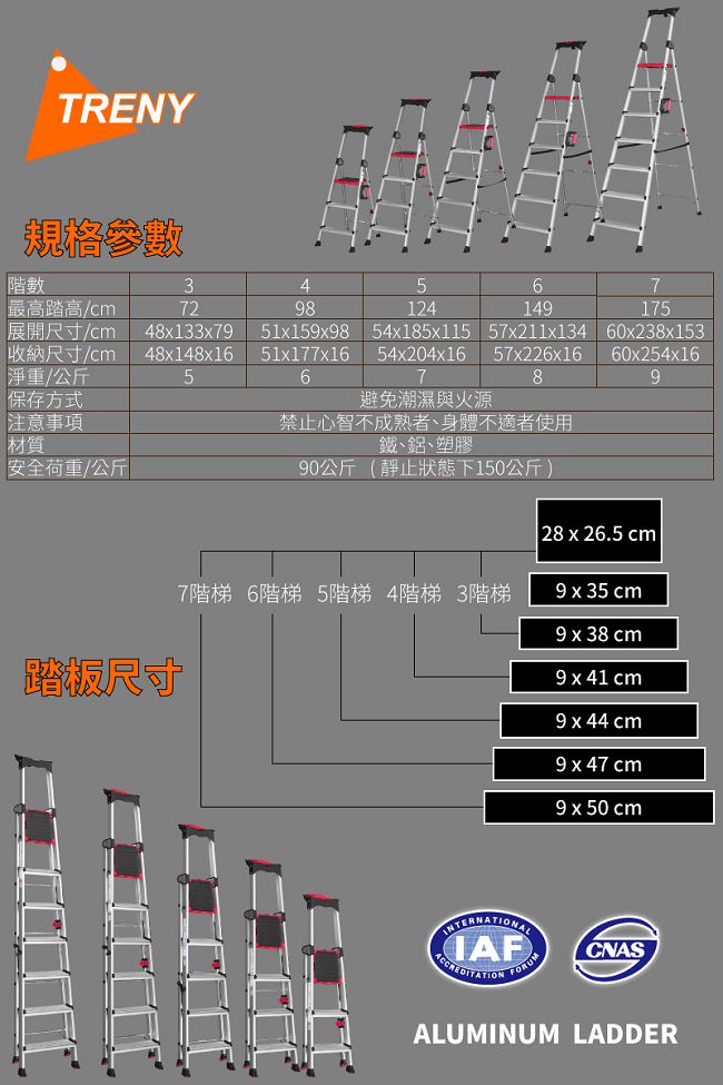 TRENYIAF認證六階工作梯