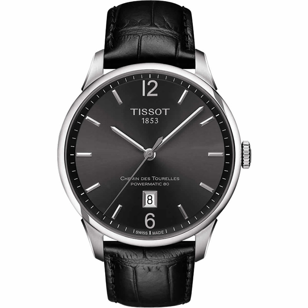 TISSOT 天梭 官方授權 杜魯爾系列機械動力80腕錶-槍灰x黑/42mm T0994071644700