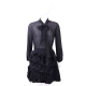 ELISABETTA FRANCHI 黑色可拆式波浪澎裙雪紡紗洋裝 product thumbnail 1