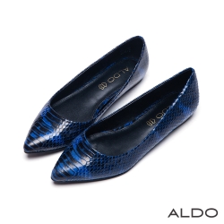 ALDO 蛇紋復古金屬夾心底尖頭鞋