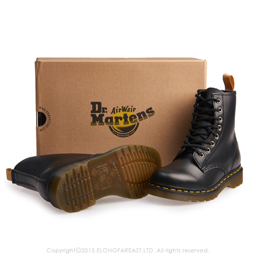 Dr.Martens-經典1460 8孔扁線馬汀靴-女款-黑
