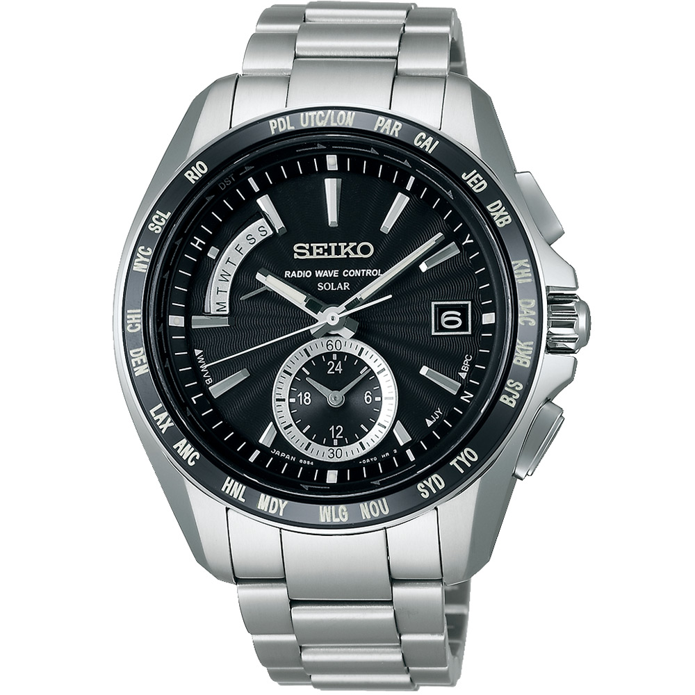 SEIKO BRIGHTZ 太陽能【鈦】世界4局電波腕錶(SAGA159J)-黑/42mm