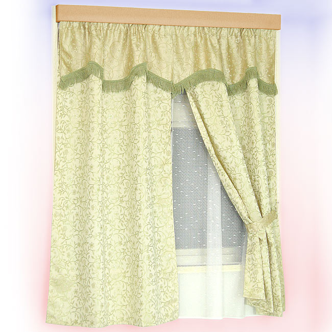 布安於室-藤蔓雙層穿管式窗簾-綠色