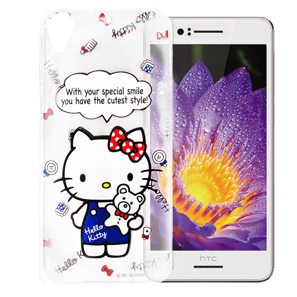 Hello Kitty HTC Desire 728 透明軟式手機殼 公仔款