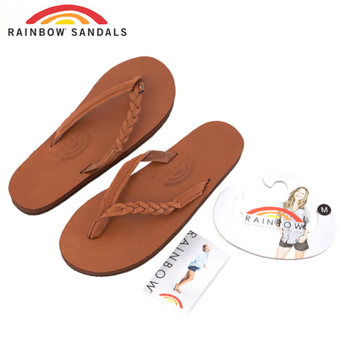 Rainbow Sandals美國人氣全真皮夾腳休閒拖鞋-駝色