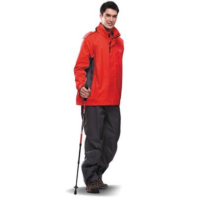達新牌 T-CORE WF專業防水透濕兩件式風雨衣套裝－靚紅／鈦灰
