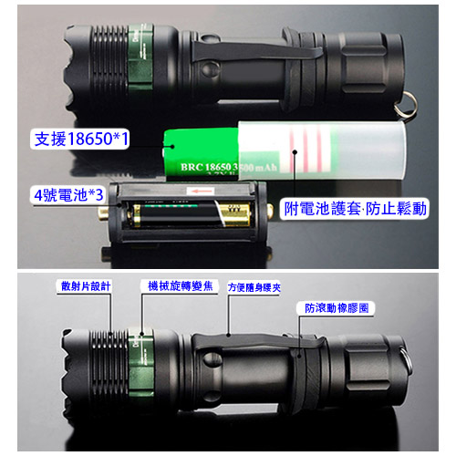 【WIDE VIEW】Q5 LED強光變焦手電筒組(ZL-W109-AT)