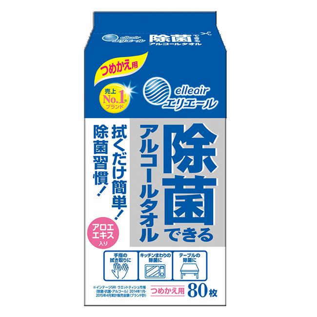 日本大王elleair抗菌濕紙巾補充包(80抽/包)