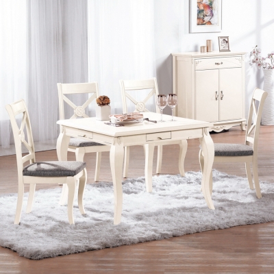 Bernice-溫蒂造型麻將桌/餐桌椅組(一桌四椅)97x97x76cm